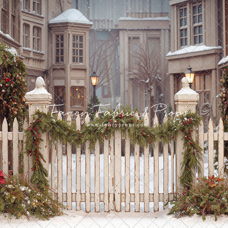 Snowy Village Gate - with Sweep Option