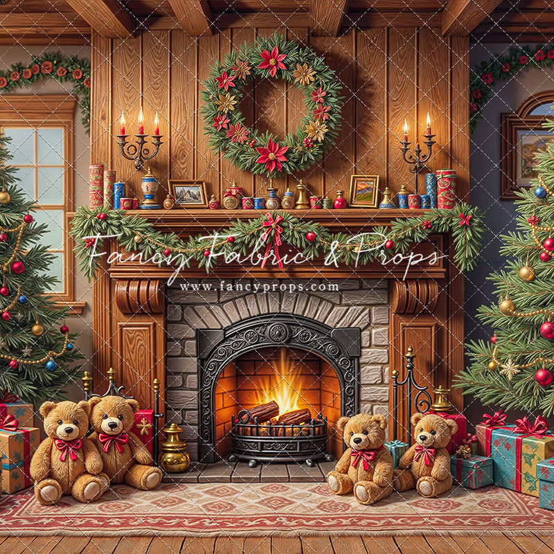 Teddy's Fireside Christmas - with Sweep Option