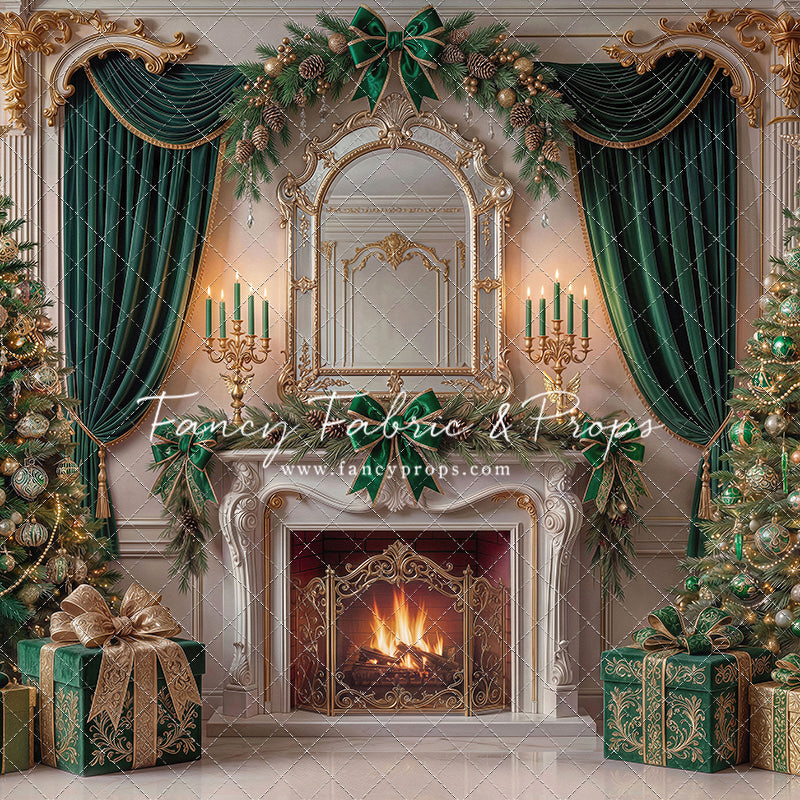 The Emerald Christmas Hearth  - with Sweep Option