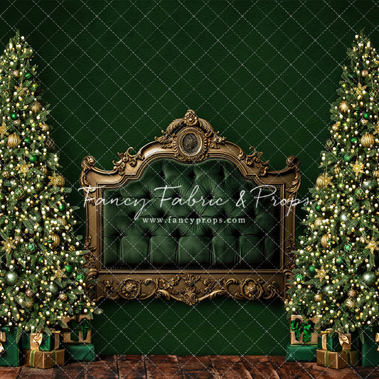 Velvet Evergreen Headboard