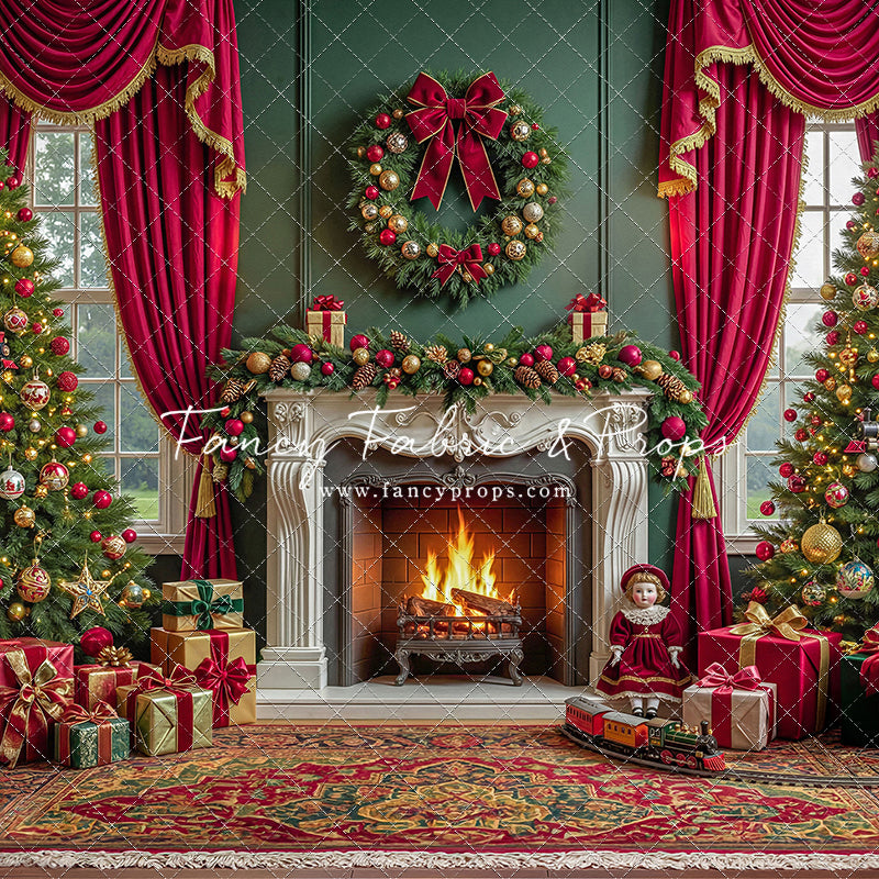 Vintage Christmas Hearth - with Sweep Option