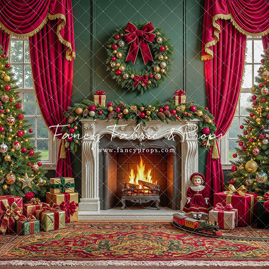 Vintage Christmas Hearth - with Sweep Option