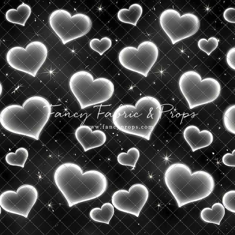 White Puffy Hearts - With Sweep Option