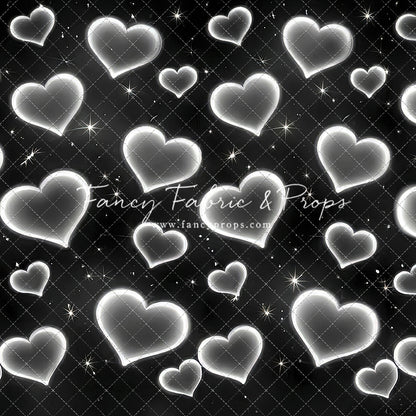White Puffy Hearts - With Sweep Option
