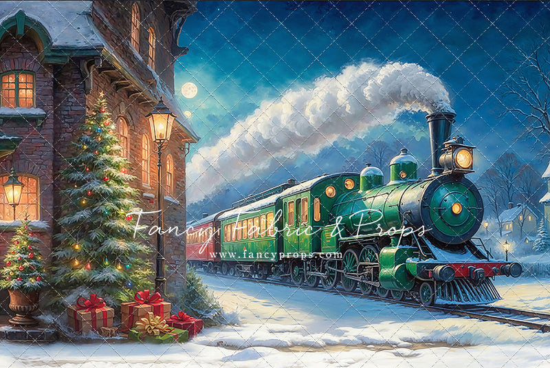 Festive Locomotive - Train on Right Option - With Sweep Option