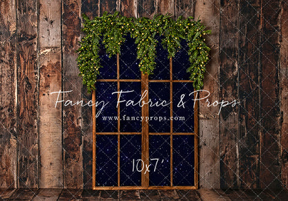 Rustic Winter Garland Window