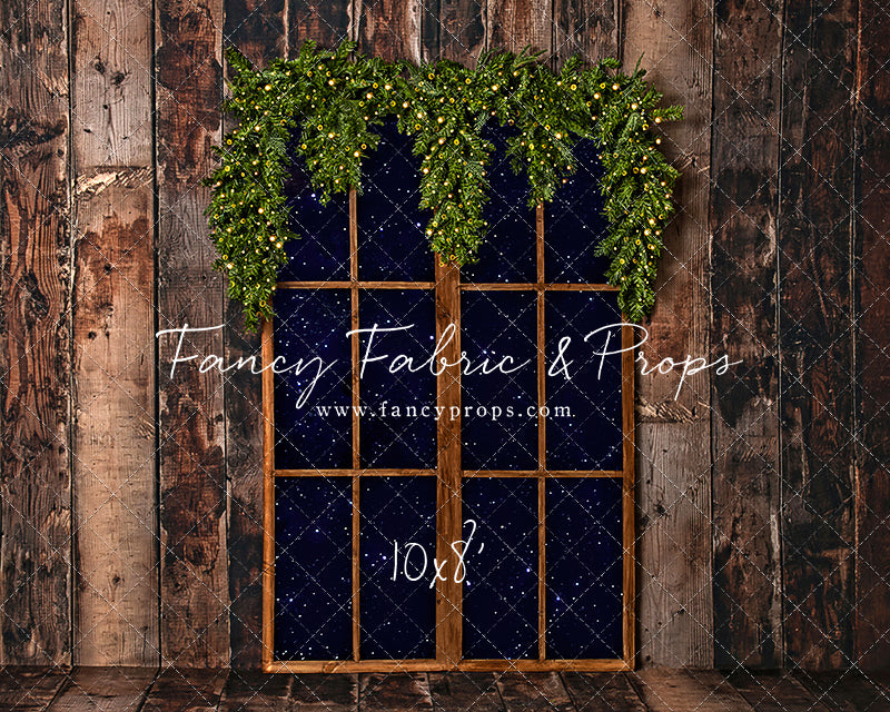 Rustic Winter Garland Window