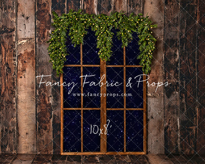 Rustic Winter Garland Window