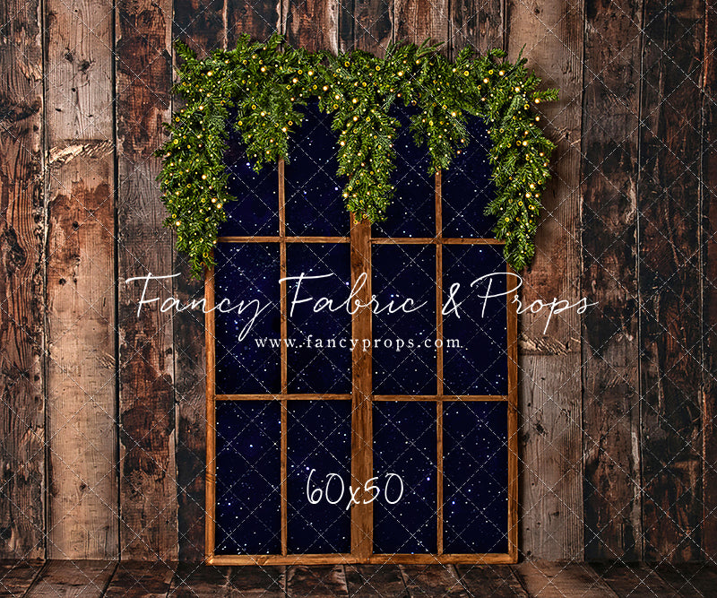 Rustic Winter Garland Window