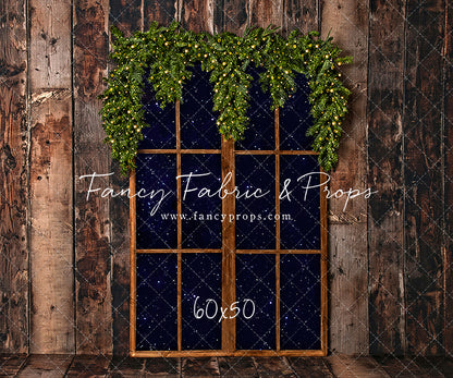 Rustic Winter Garland Window
