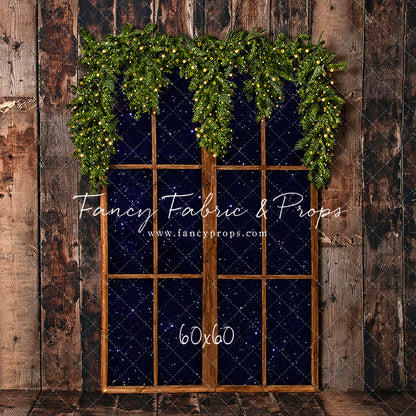 Rustic Winter Garland Window