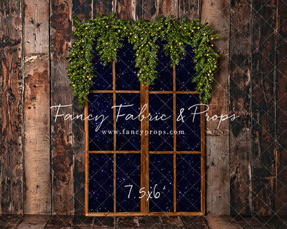 Rustic Winter Garland Window