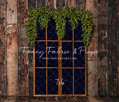 Rustic Winter Garland Window