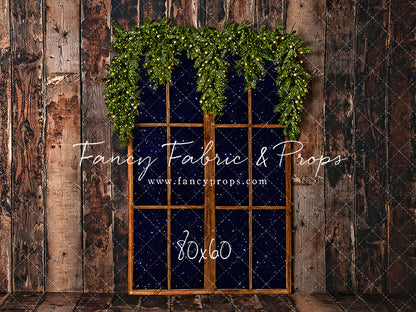 Rustic Winter Garland Window