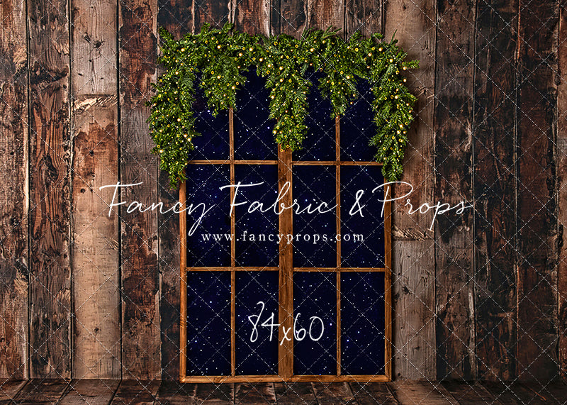 Rustic Winter Garland Window