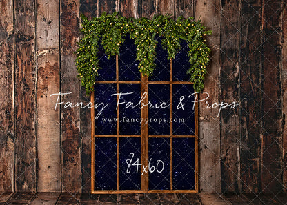 Rustic Winter Garland Window