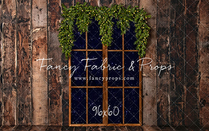 Rustic Winter Garland Window