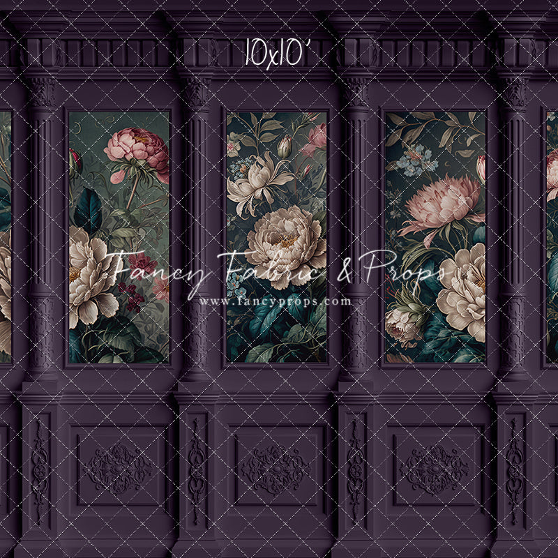 Moody Plum Wainscoting Wall - With Sweep Option