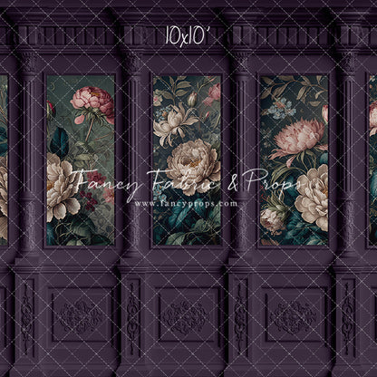 Moody Plum Wainscoting Wall - With Sweep Option