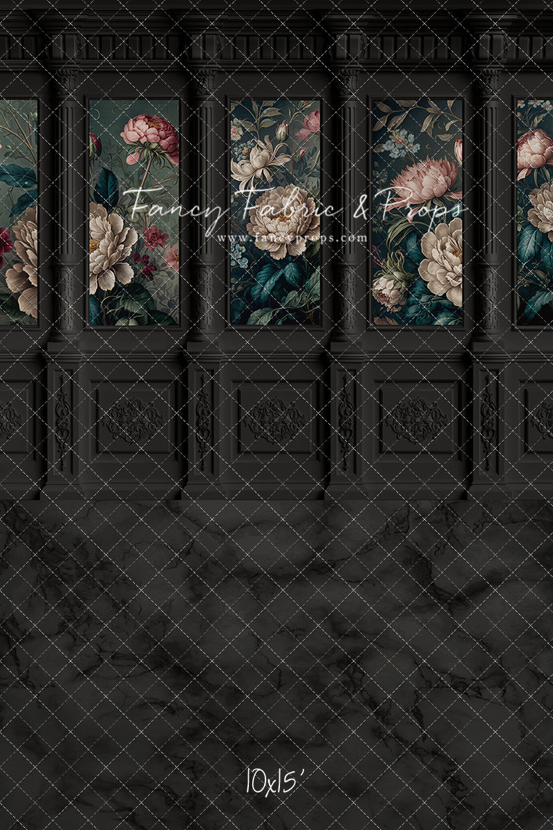 Moody Ebony Wainscoting Wall - With Sweep Option