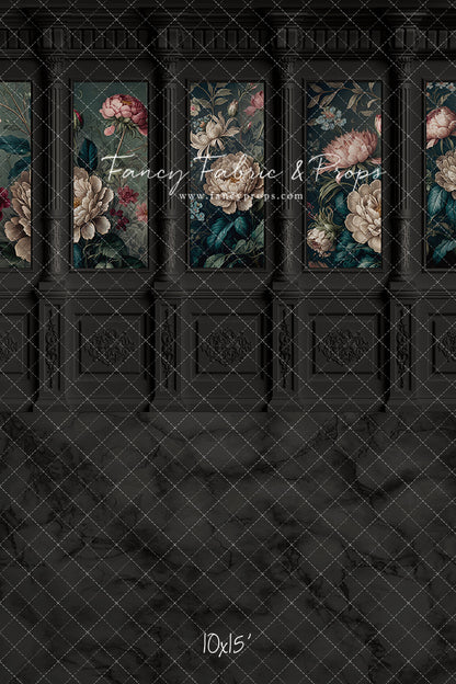 Moody Ebony Wainscoting Wall - With Sweep Option