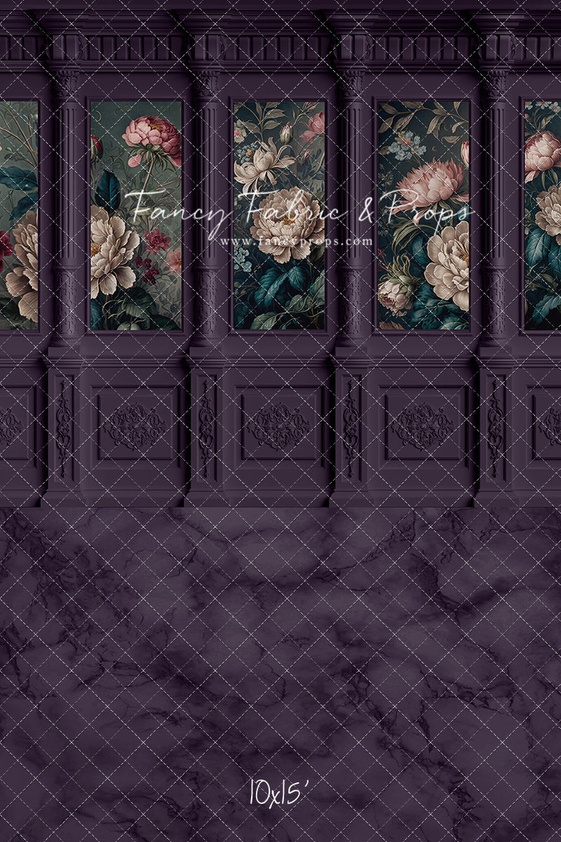 Moody Plum Wainscoting Wall - With Sweep Option