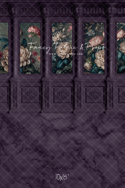 Moody Plum Wainscoting Wall - With Sweep Option