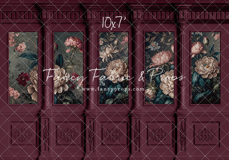 Moody Magenta Wainscoting Wall - With Sweep Option