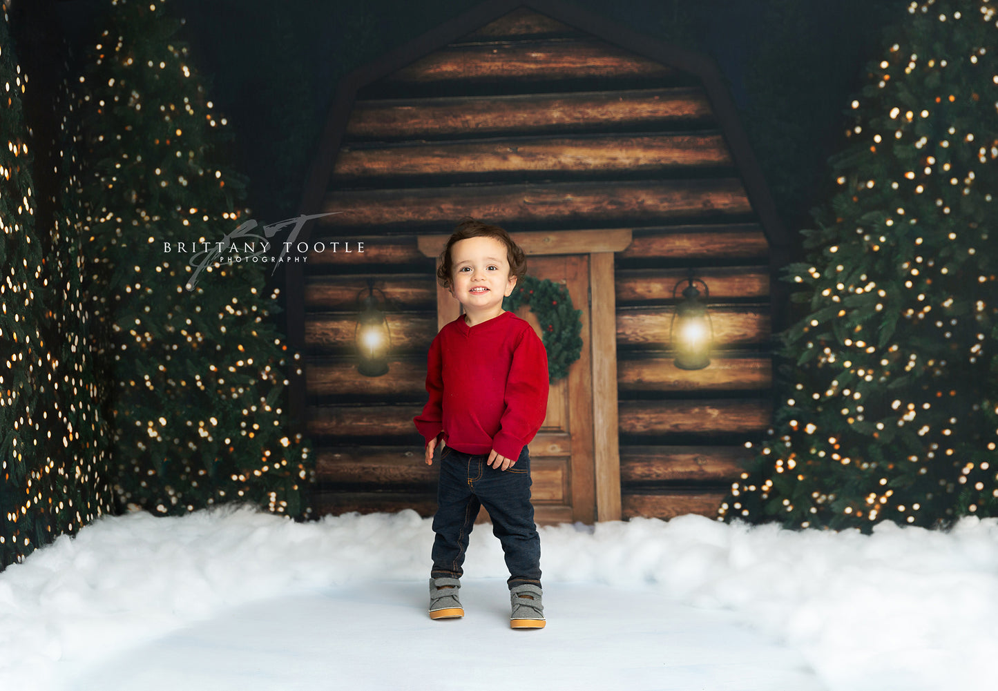 Snowy Christmas At The Cabin 2pc Mini Room