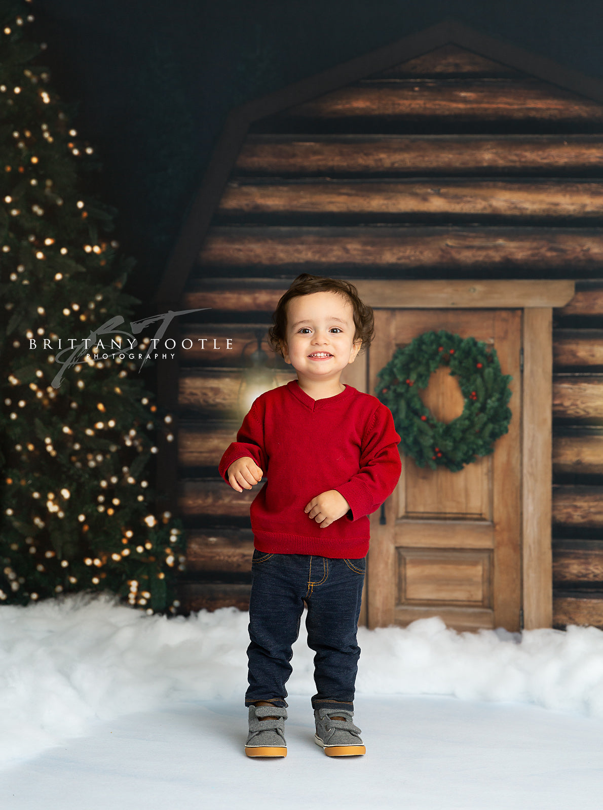 Snowy Christmas At The Cabin 2pc Mini Room