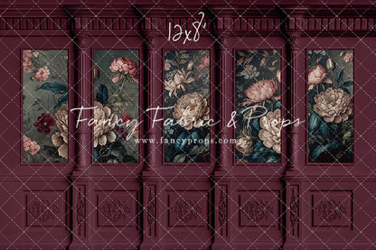 Moody Magenta Wainscoting Wall - With Sweep Option