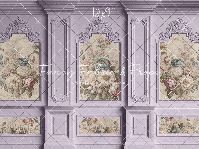 Lavender Floral Victorian Wall - With Sweep Option