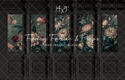 Moody Ebony Wainscoting Wall - With Sweep Option