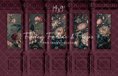 Moody Magenta Wainscoting Wall - With Sweep Option