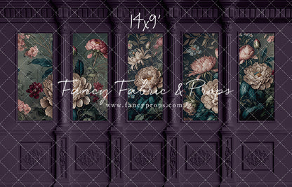 Moody Plum Wainscoting Wall - With Sweep Option