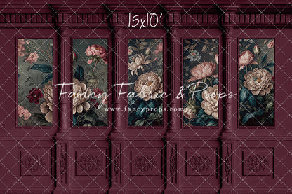 Moody Magenta Wainscoting Wall - With Sweep Option