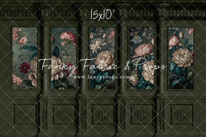 Moody Olive Wainscoting Wall - With Sweep Option