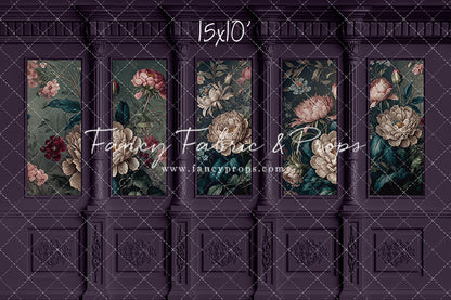 Moody Plum Wainscoting Wall - With Sweep Option