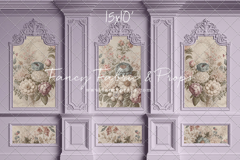 Lavender Floral Victorian Wall - With Sweep Option