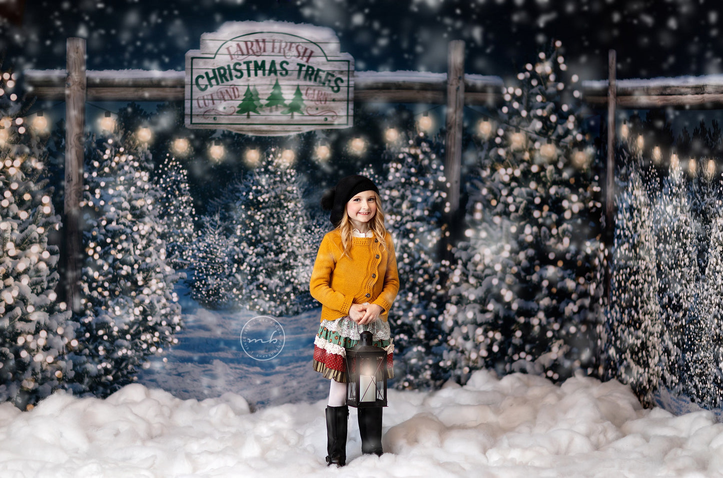 Evening Snowy Tree Farm Room