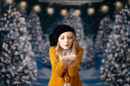 Evening Snowy Tree Farm Entrance