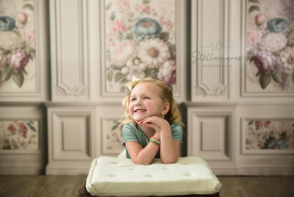 Ivory Floral Victorian Wall - With Sweep Option