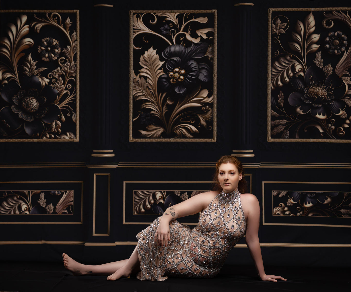 Black & Gold Elegance Wall - With Sweep Option