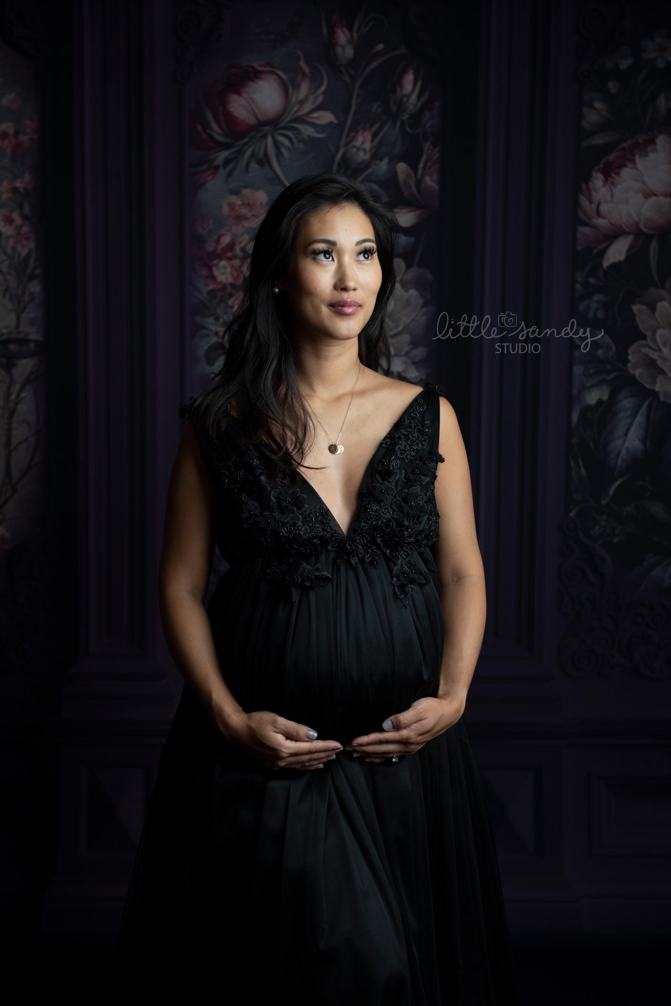 Plum Floral Victorian Wall - With Sweep Option