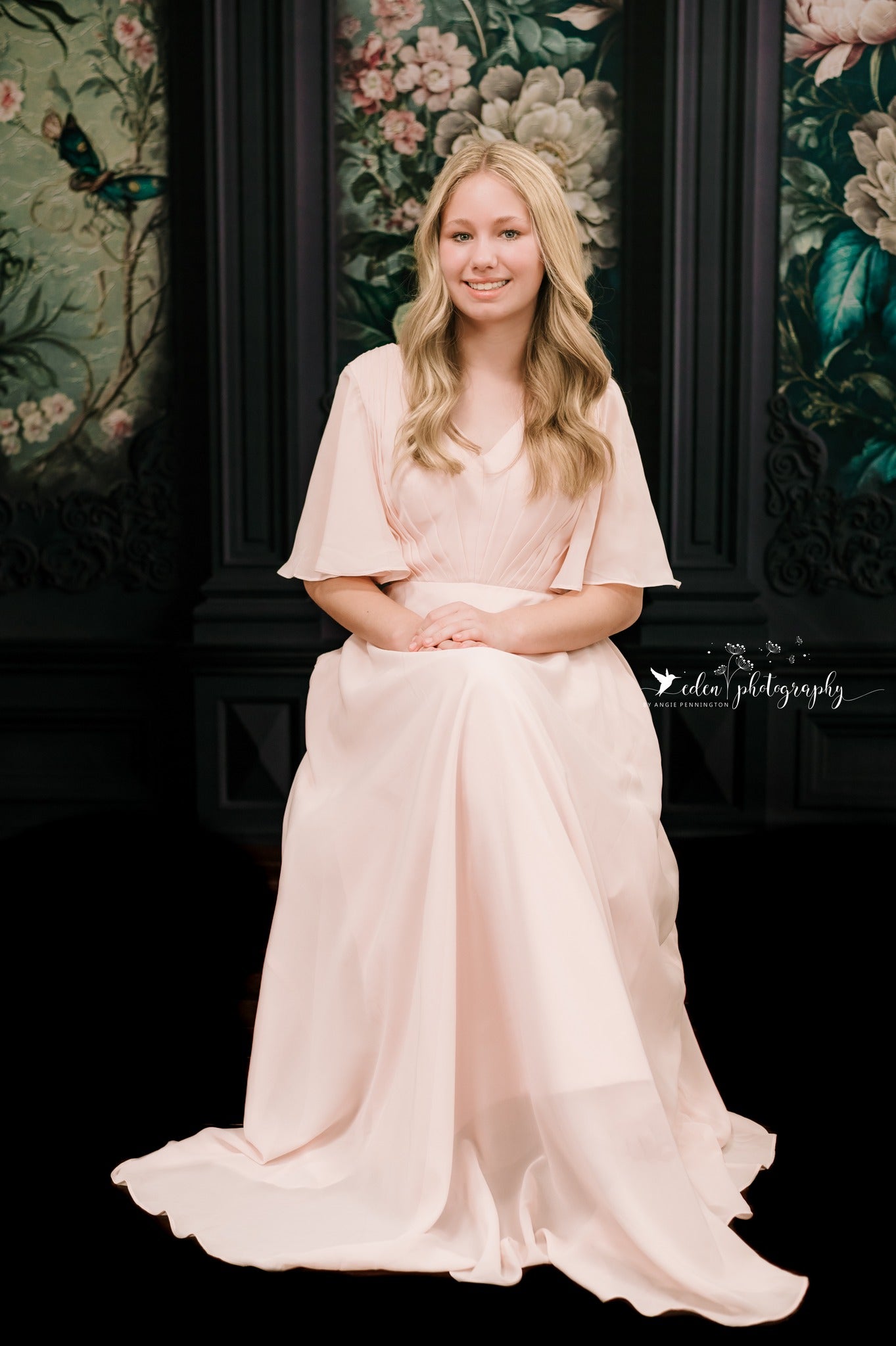 Black Floral Victorian Wall - With Sweep Option