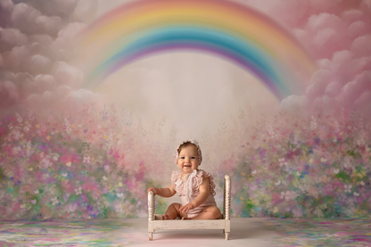 Rainbow Floral Path Mat Floor