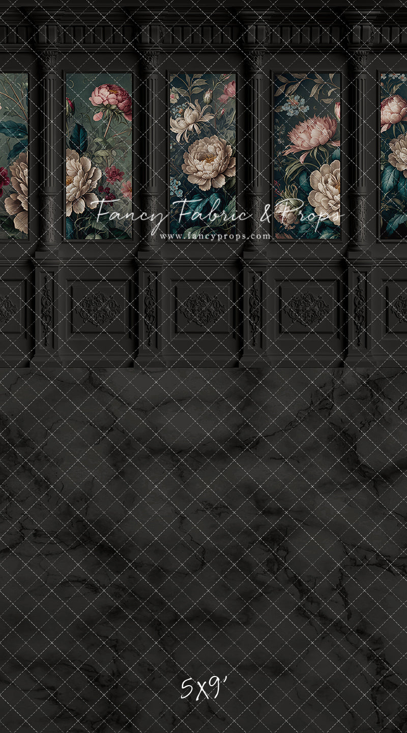 Moody Ebony Wainscoting Wall - With Sweep Option