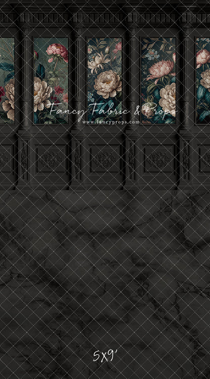 Moody Ebony Wainscoting Wall - With Sweep Option