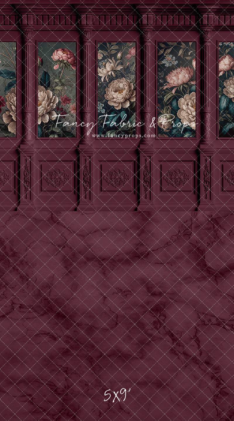 Moody Magenta Wainscoting Wall - With Sweep Option