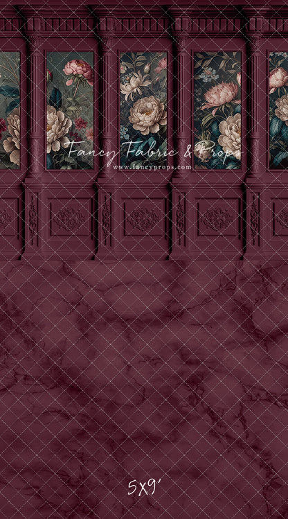 Moody Magenta Wainscoting Wall - With Sweep Option